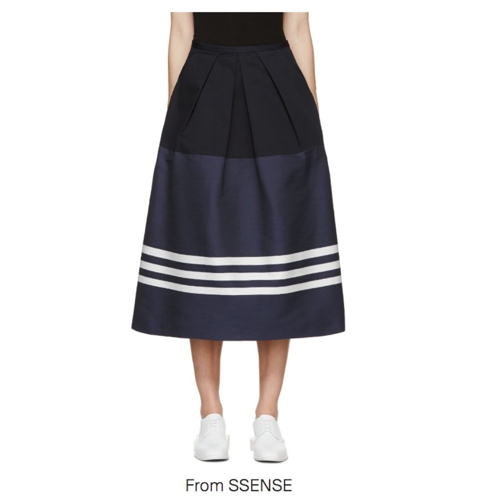 Jil Sander navy striped skirt